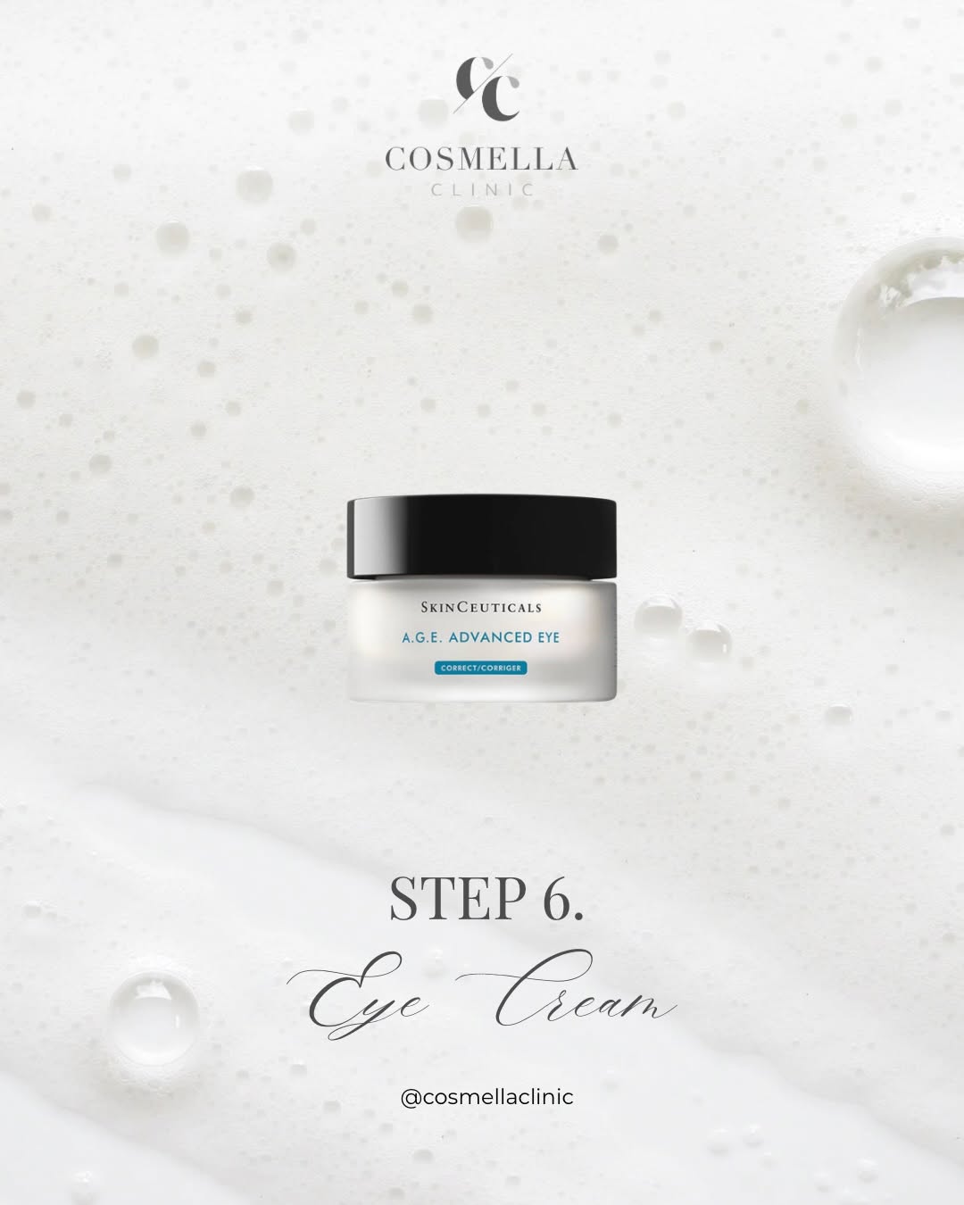 SkinCeuticals A.G.E. Advanced Eye cream used in the morning skincare routine at Cosmella Clinic Glasgow
