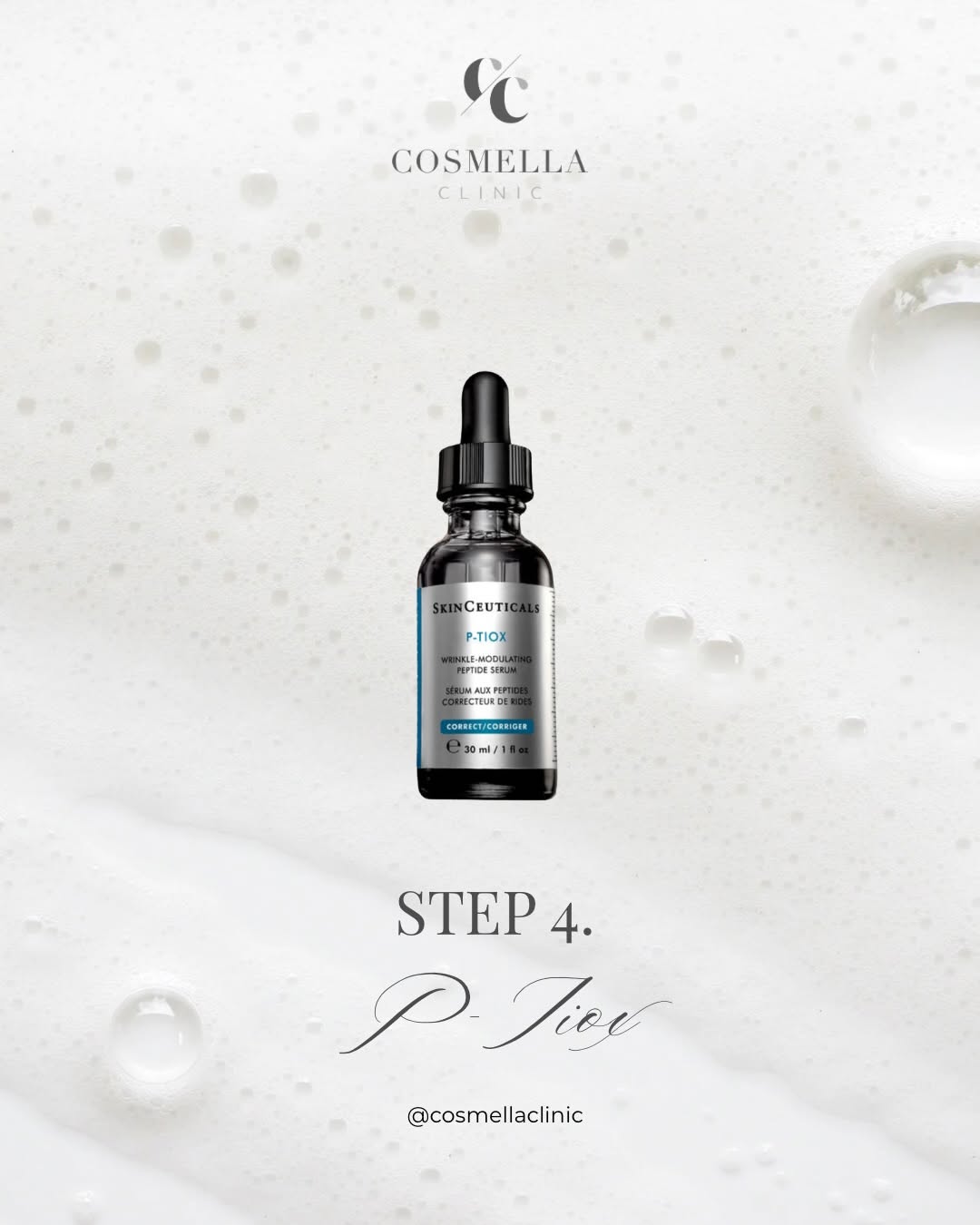 SkinCeuticals P-Tiox wrinkle-modulating peptide serum prescribed at Cosmella Clinic Glasgow